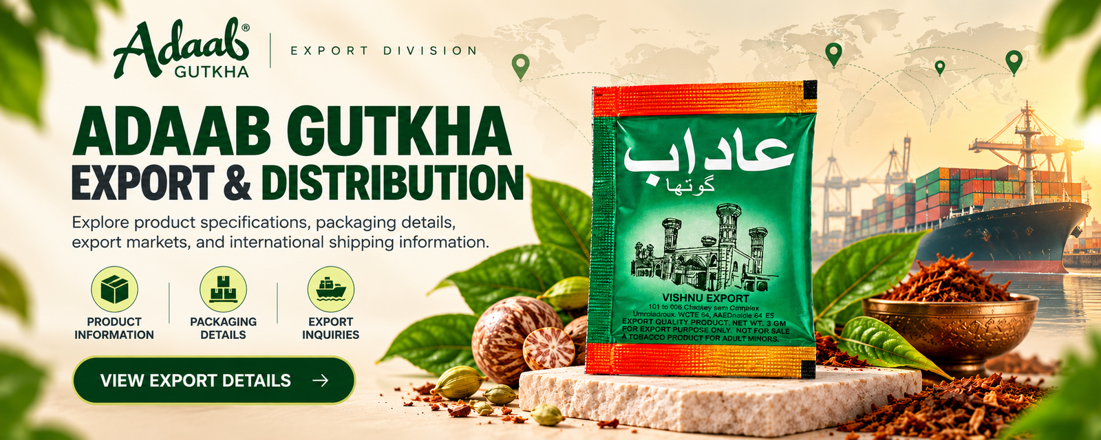 adaab gutkha export showcase